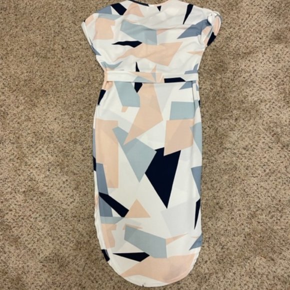 PatPat White with Geometric Design Midi Dress - S - Picture 2 of 8